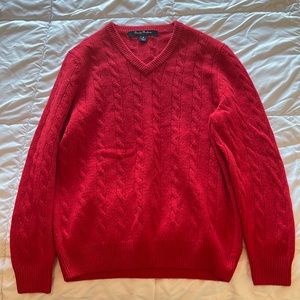Brooks Brothers Youth Small red v-neck cashmere sweater
